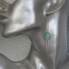Boucles d'Oreilles Pendantes Gouttes Chalcedony Aqua Natural serti clos Plaqué Or