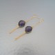 Art paris design boucles d'oreilles pendantes gouttes violet serties clos