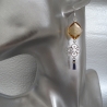 Boucles d'Oreilles Pendantes Gouttes Hydro Citrine  serti clos  Arabesque Argent 925