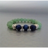 Bracelet perles lapis-lazuli givré et Aventurine