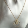 Collier Anneau et zirconium cœur serti clos