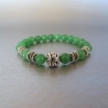 Bracelet perles Aventurine et Perle argent Tibétain