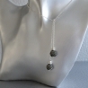 Collier Cravate  Perles  Strass Anthracite