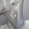 Boucles d'Oreilles Pendantes  Perle Nacrée Naturel