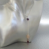 Collier  Pendant  solitaire quartz rose
