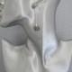 Boucles d'Oreilles Pendant chaîne Argent  Perles Strass Anthracite
