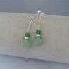 Boucles Pendantes perles aventurine et jade