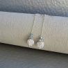 Boucles Pendantes Perles bleu et strass Cristal