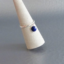 Bague anneau ajustable lapis lazuli