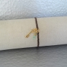 Bracelet  Clé Plaqué Or et Mini Pompon Vert