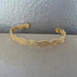 bracelet Jonc tressé plaqué or