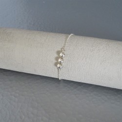 Bracelet  3 perles Argent