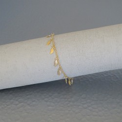 bracelet mini feuilles plaqué or 