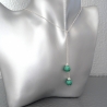 Collier Cravate Argent Perles Malachite