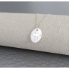 Collier Pastille nacre et croix argent