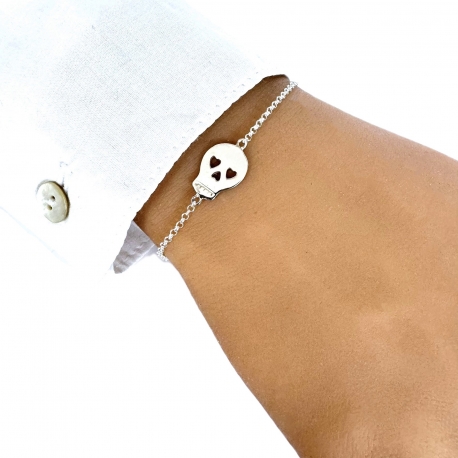 Bracelet Chaîne Argent Tête de mort 