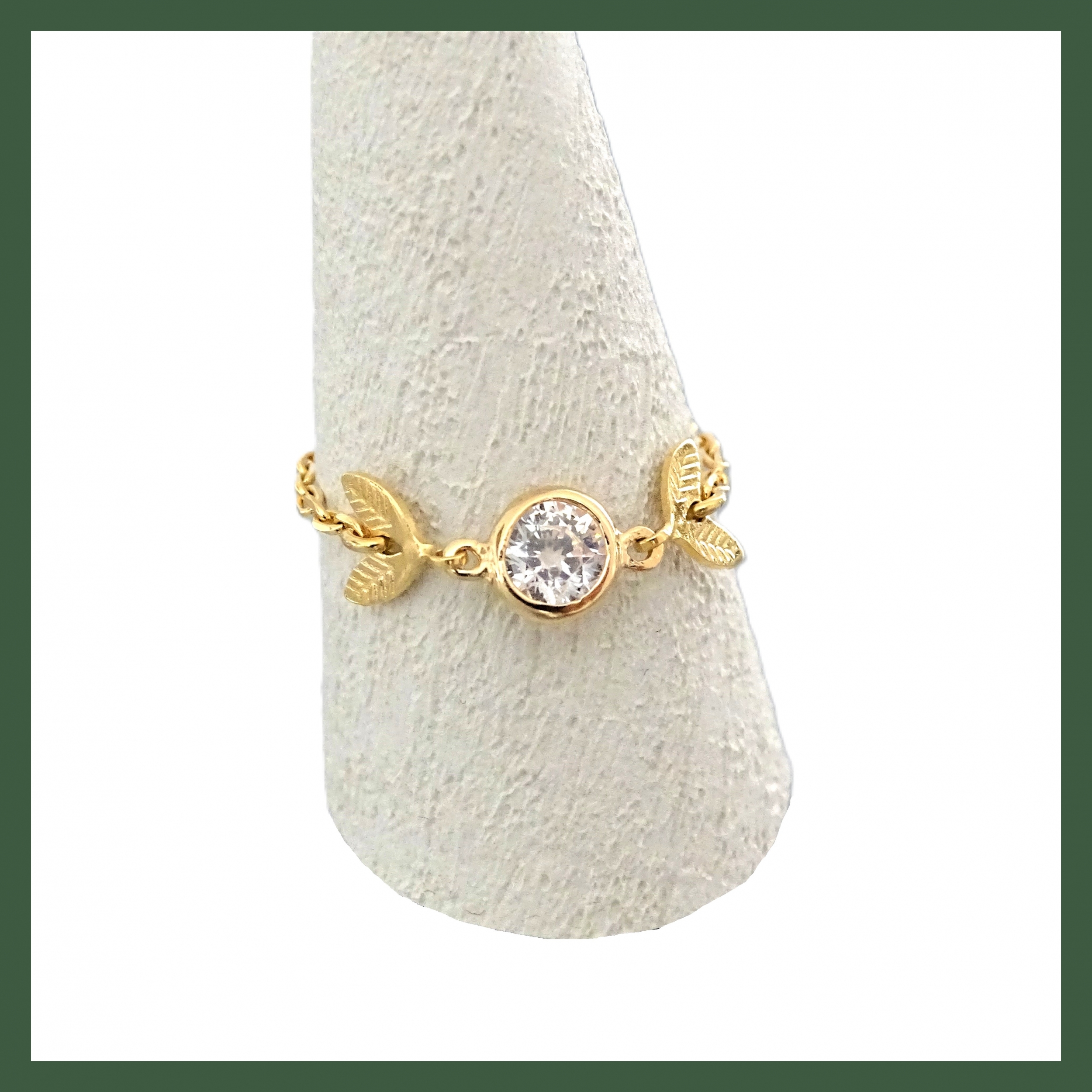 Bague chaînette  solitaire et épis