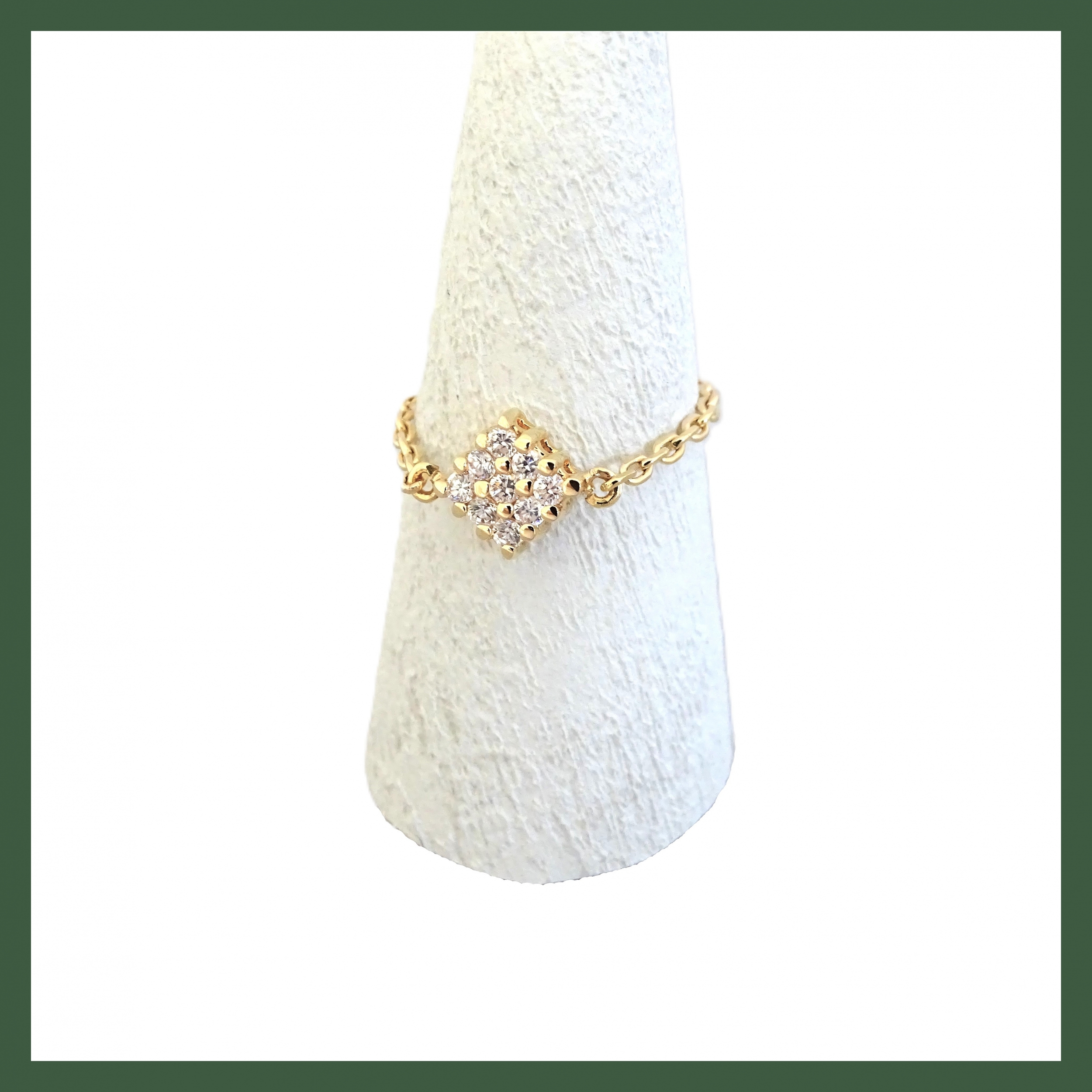 Bague Chaînette  Mini Losange strass