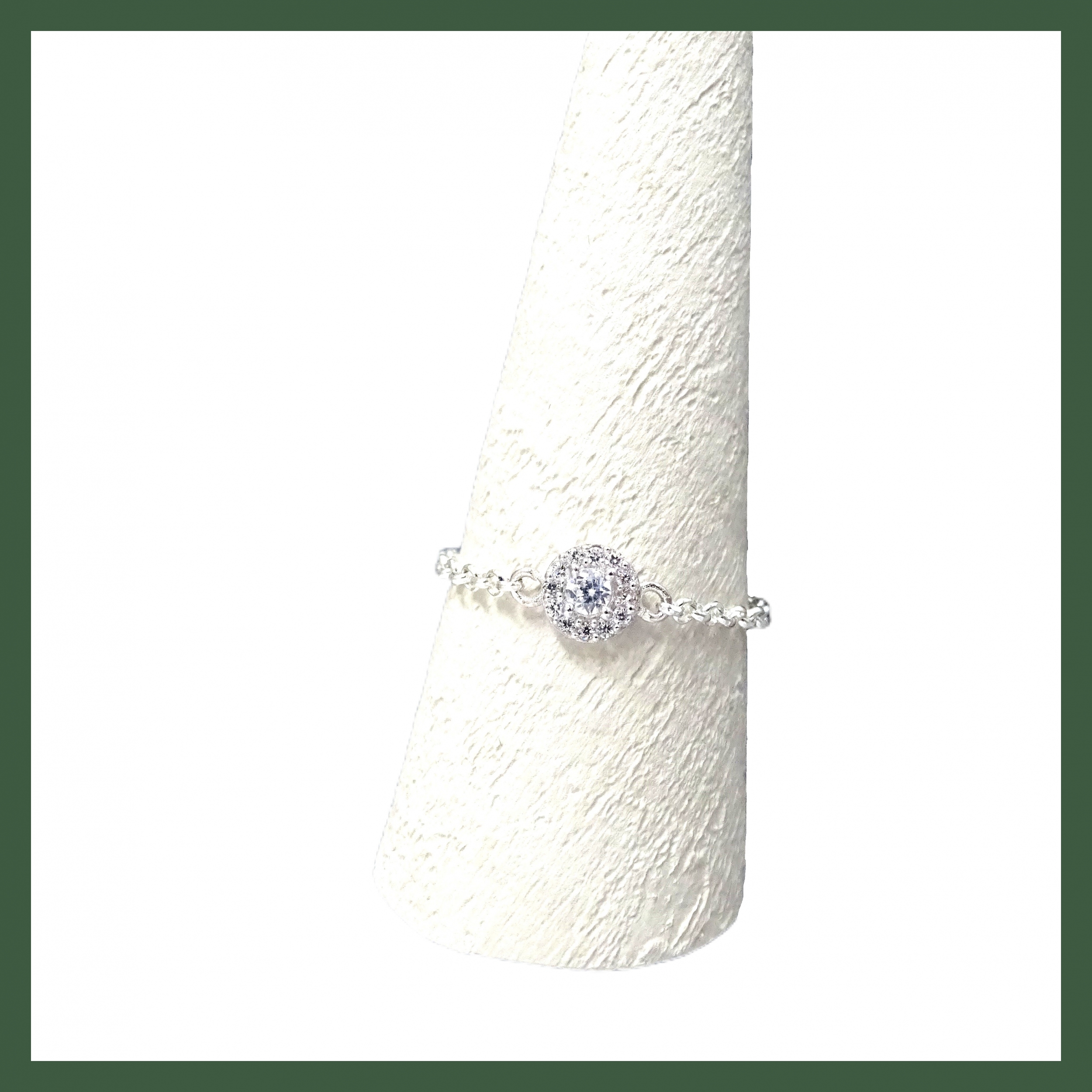 Bague Chainette mini zirconium et strass