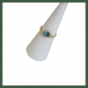 Bague Chaînette  zirconium ovale perlé bleu