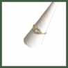 Bague Chaînette  zirconium ovale vert d'eau