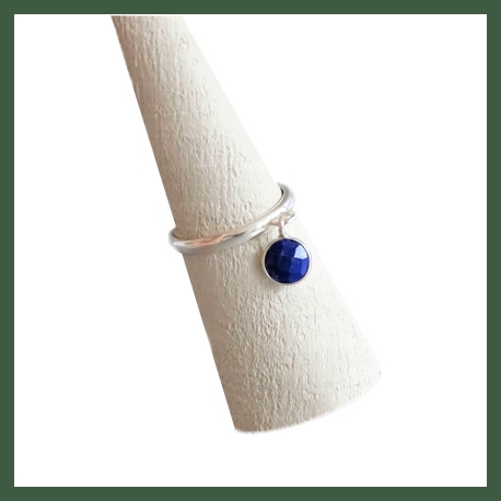 Bague anneau ajustable lapis lazuli