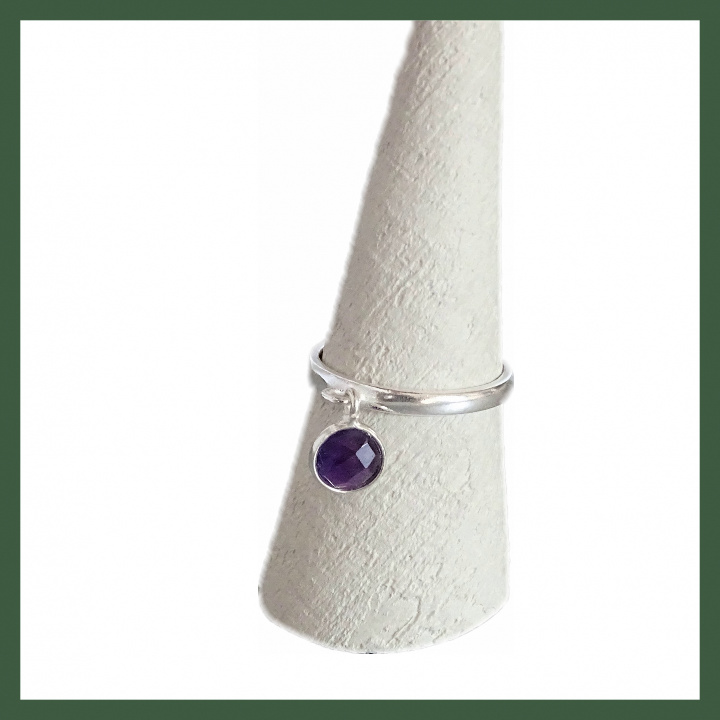 Bague anneau ajustable  Améthyste