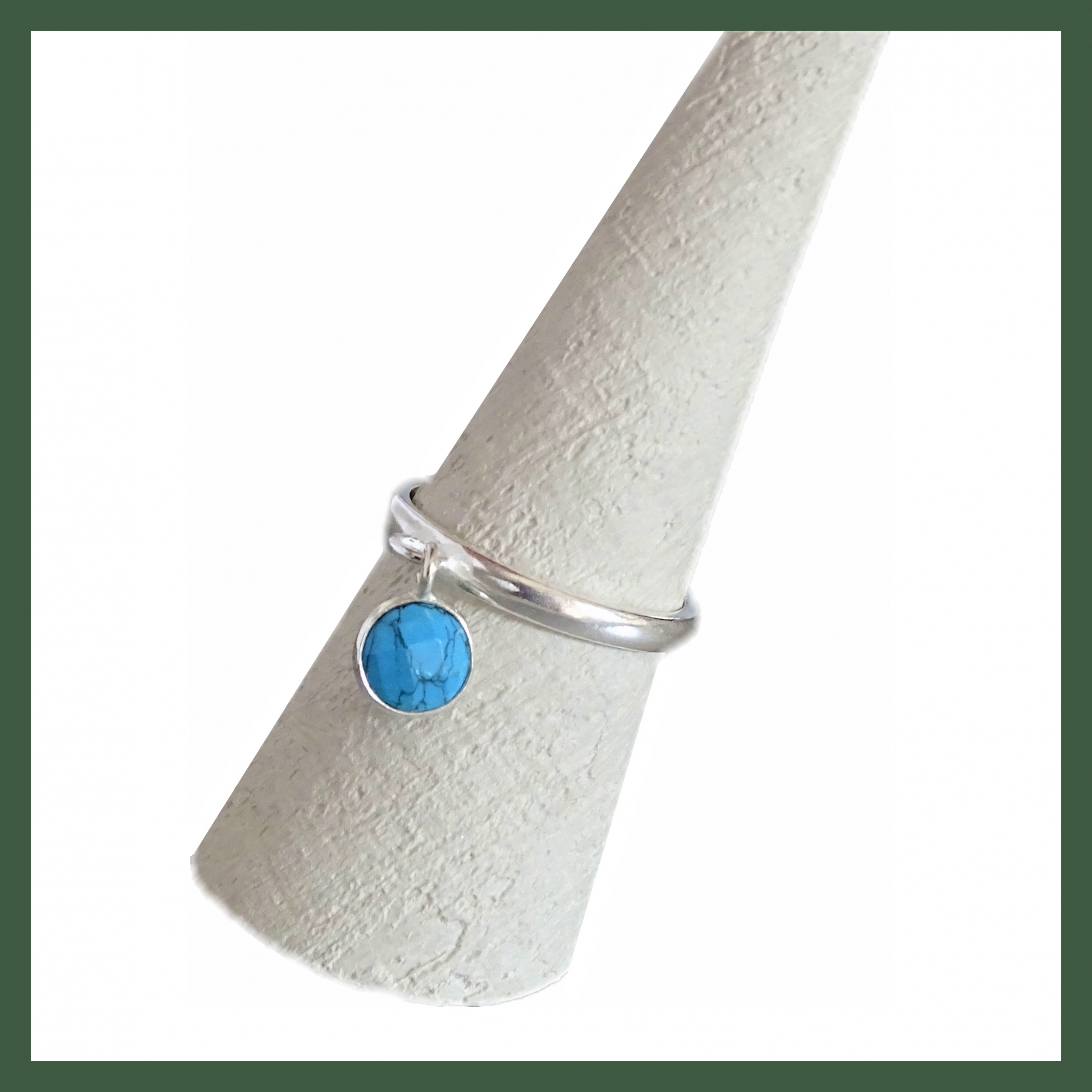 Bague anneau ajustable turquoise
