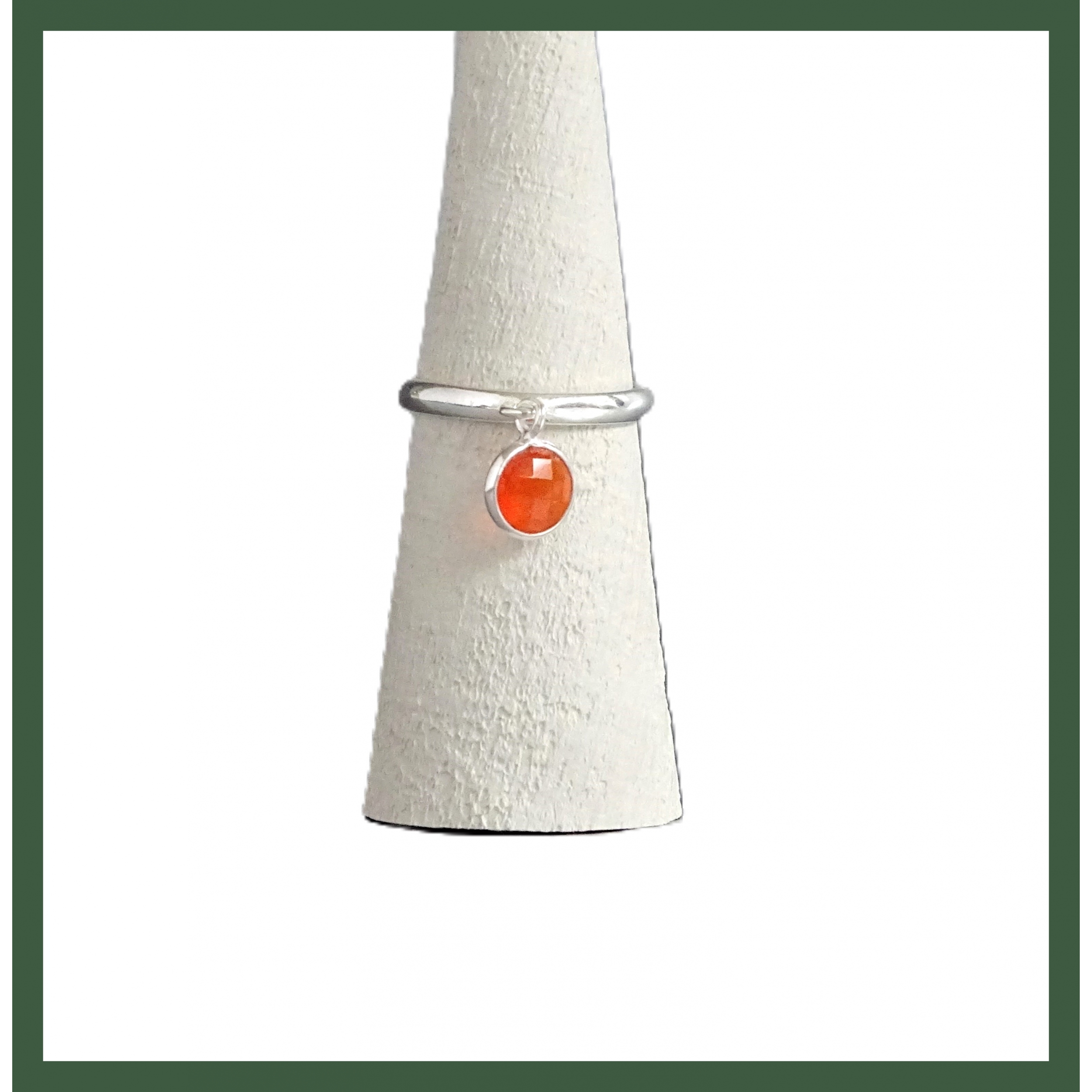 Bague anneau ajustable  Cornaline
