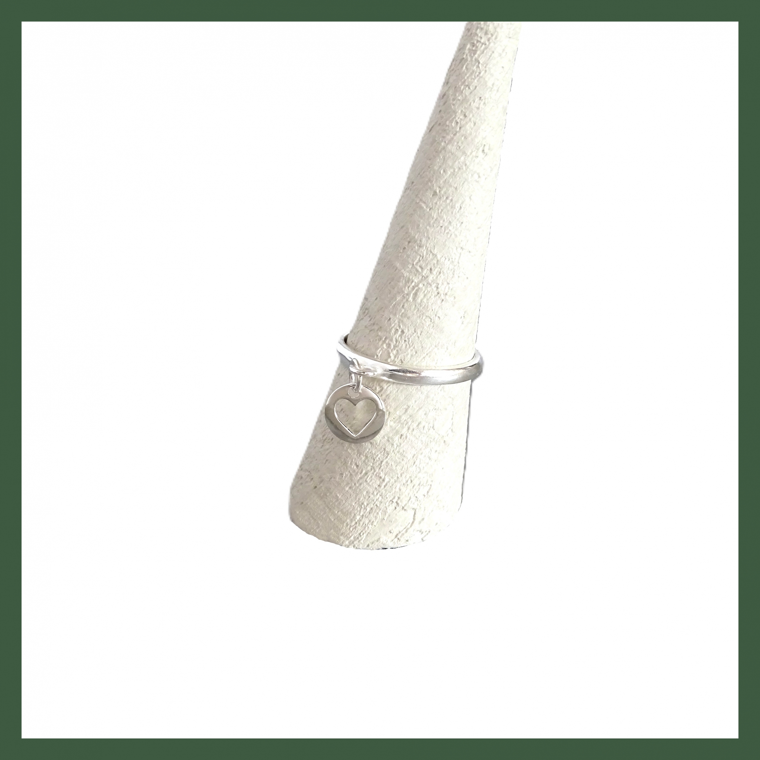 Bague anneau ajustable  Cœur Evidé