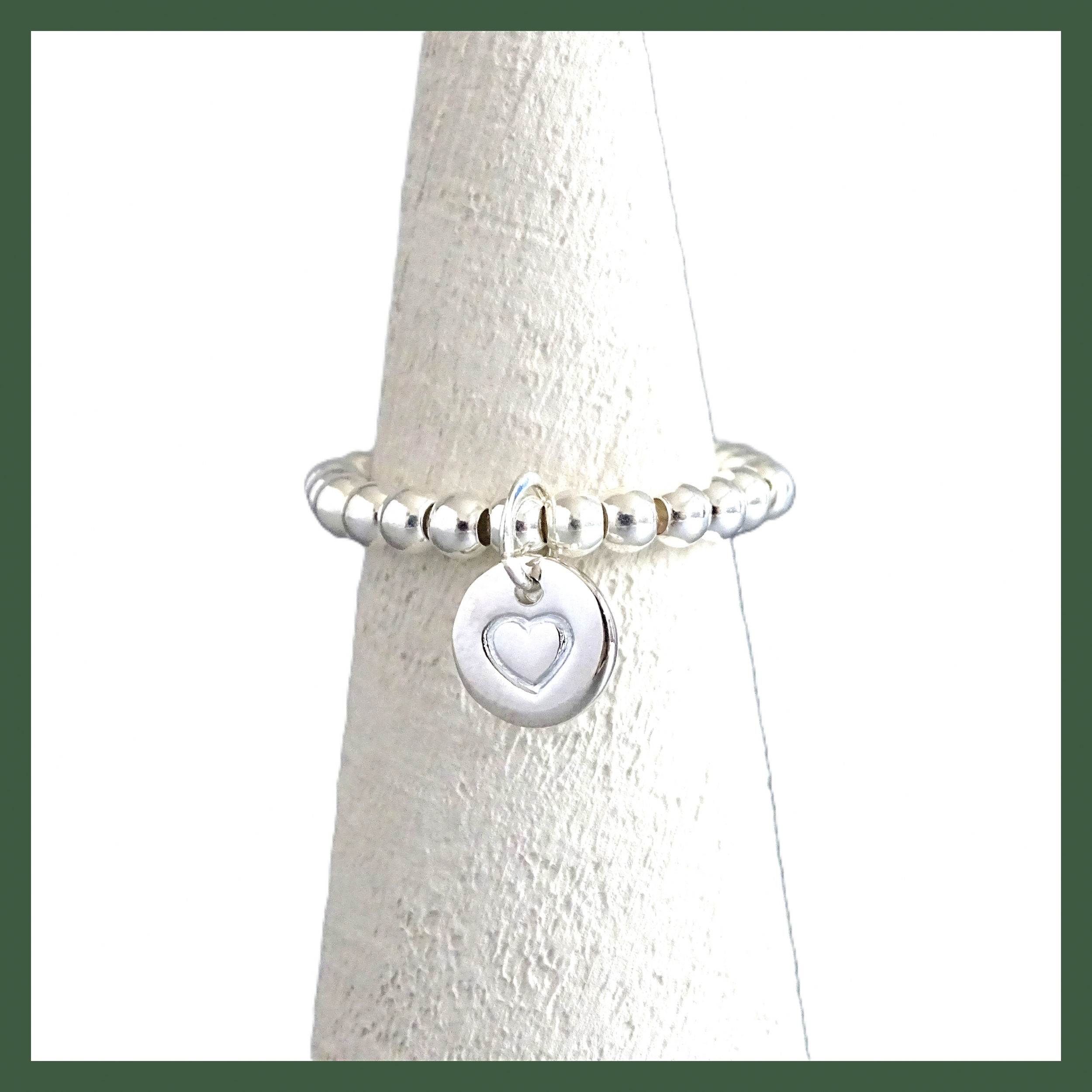Bague Pastille gravée coeur