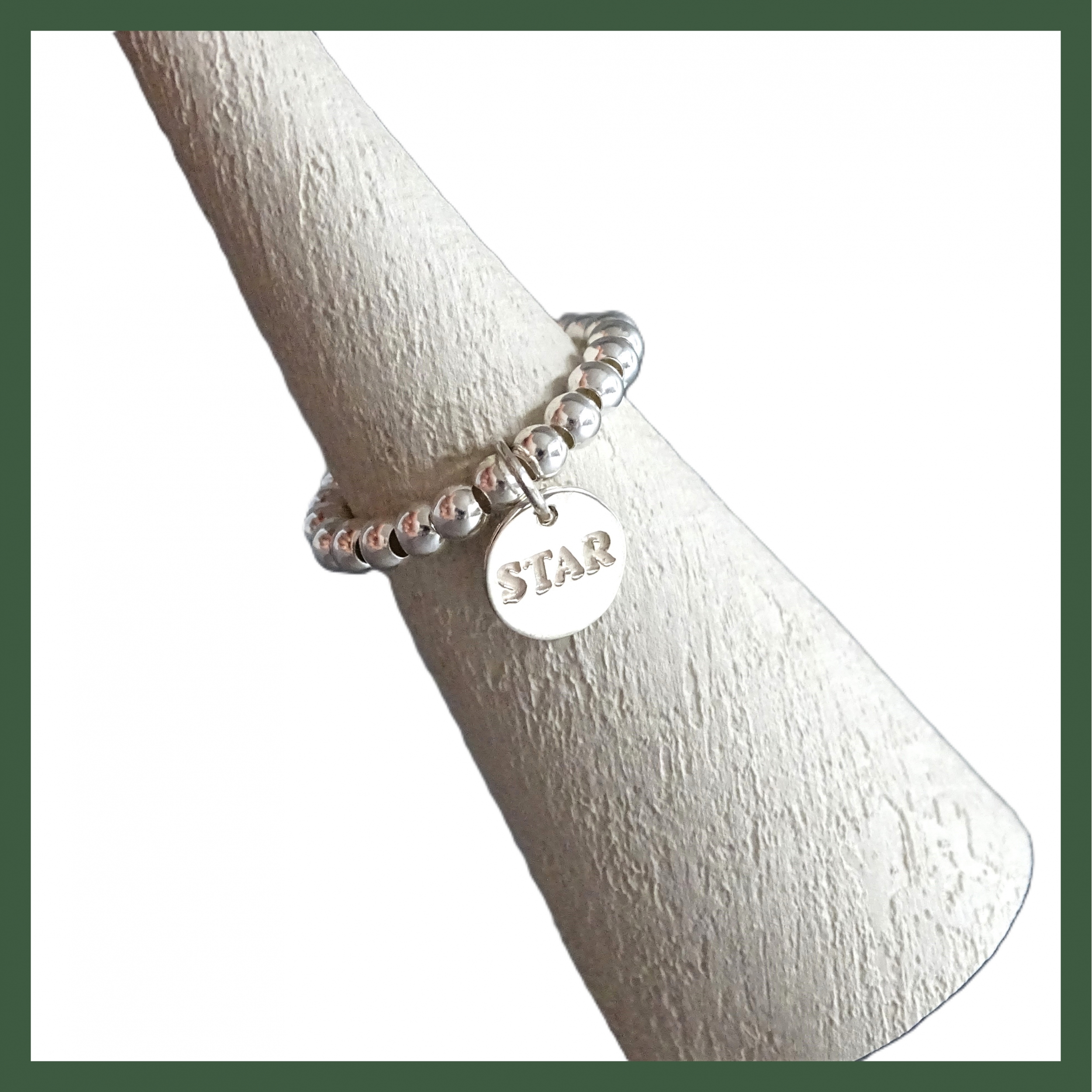 Bague pastille gravée Star