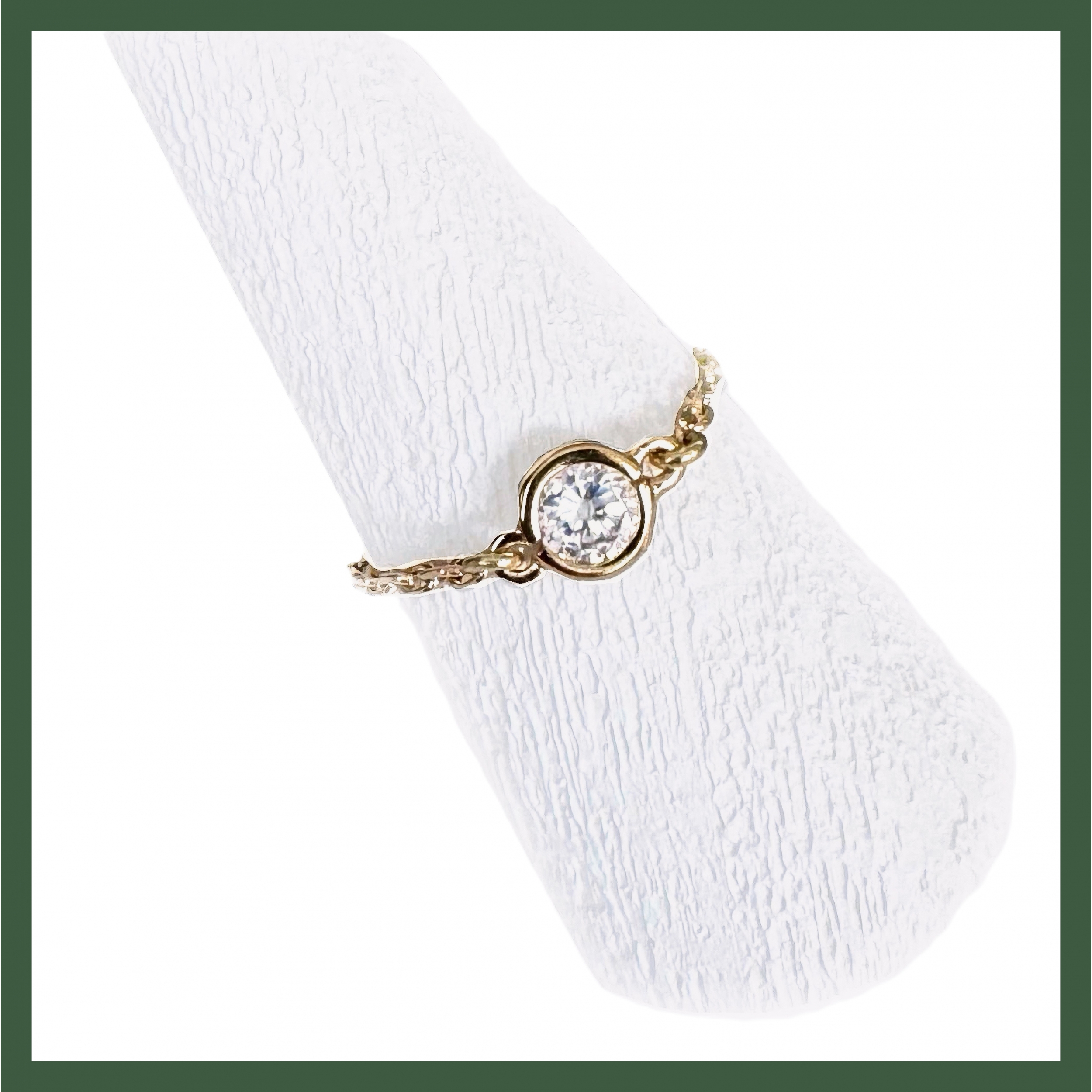 Bague chaînette solitaire  5 mm