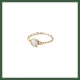 Bague chaînette solitaire  5 mm