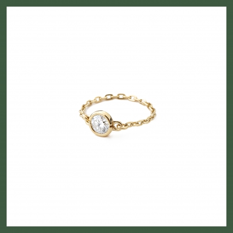 Bague chaînette solitaire  5 mm