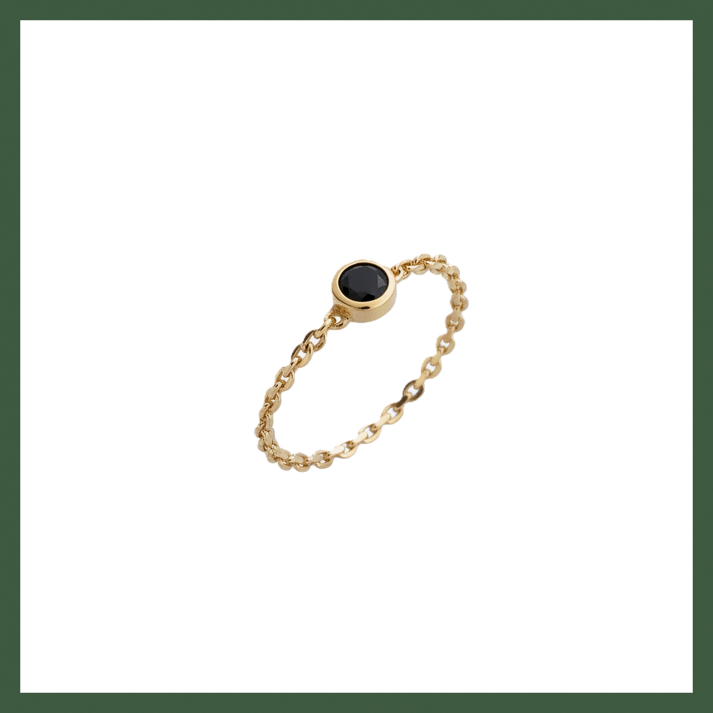Bague chaînette solitaire Onyx