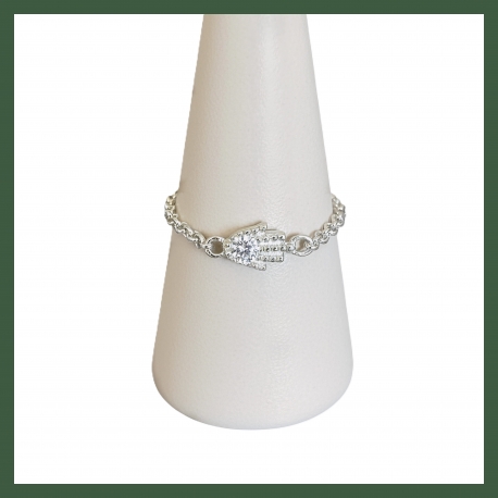 Bague Chaînette main de Fatma argent 925