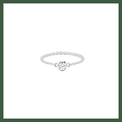 Bague Chaînette solitaire 5 mm argent 925