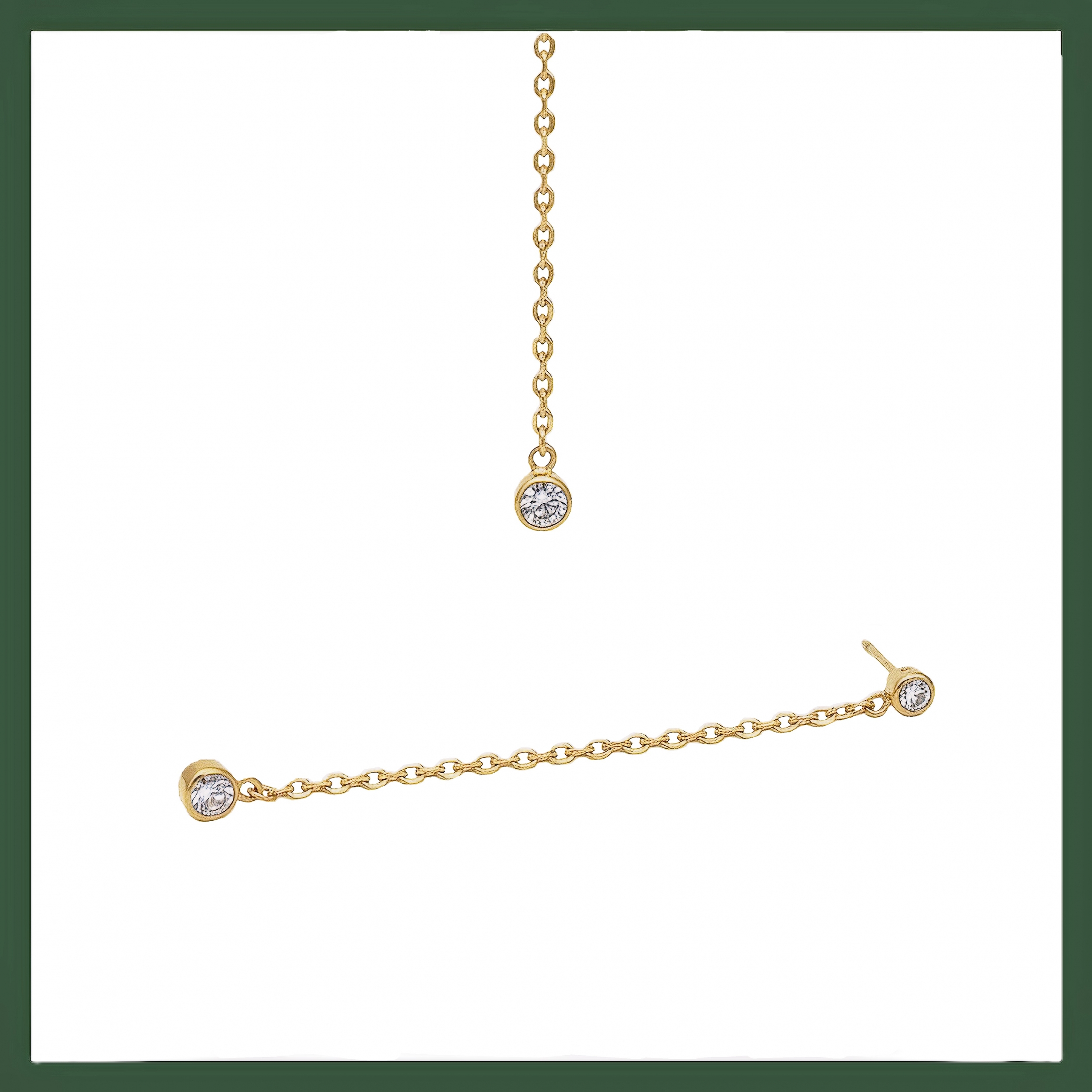 Boucles  Pendantes chaîne Solitaires