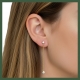 Boucles d'Oreilles Pendant chaîne solitaires plaqué or