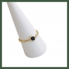 Bague chaînette solitaire Onyx