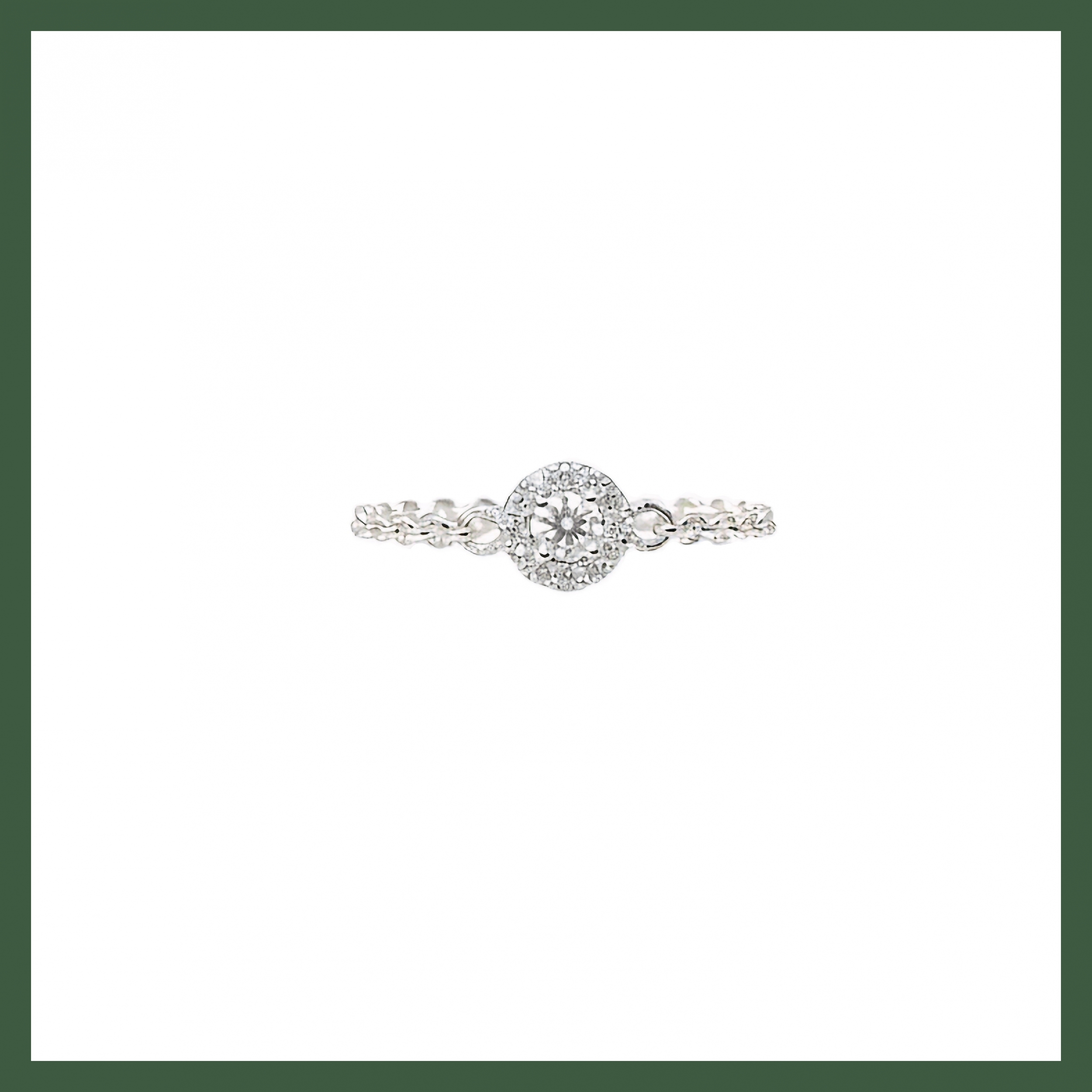 Bague Chainette mini zirconium et strass