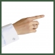 Bague Chaine en Argent  avec Zirconium Rose Serti Clos