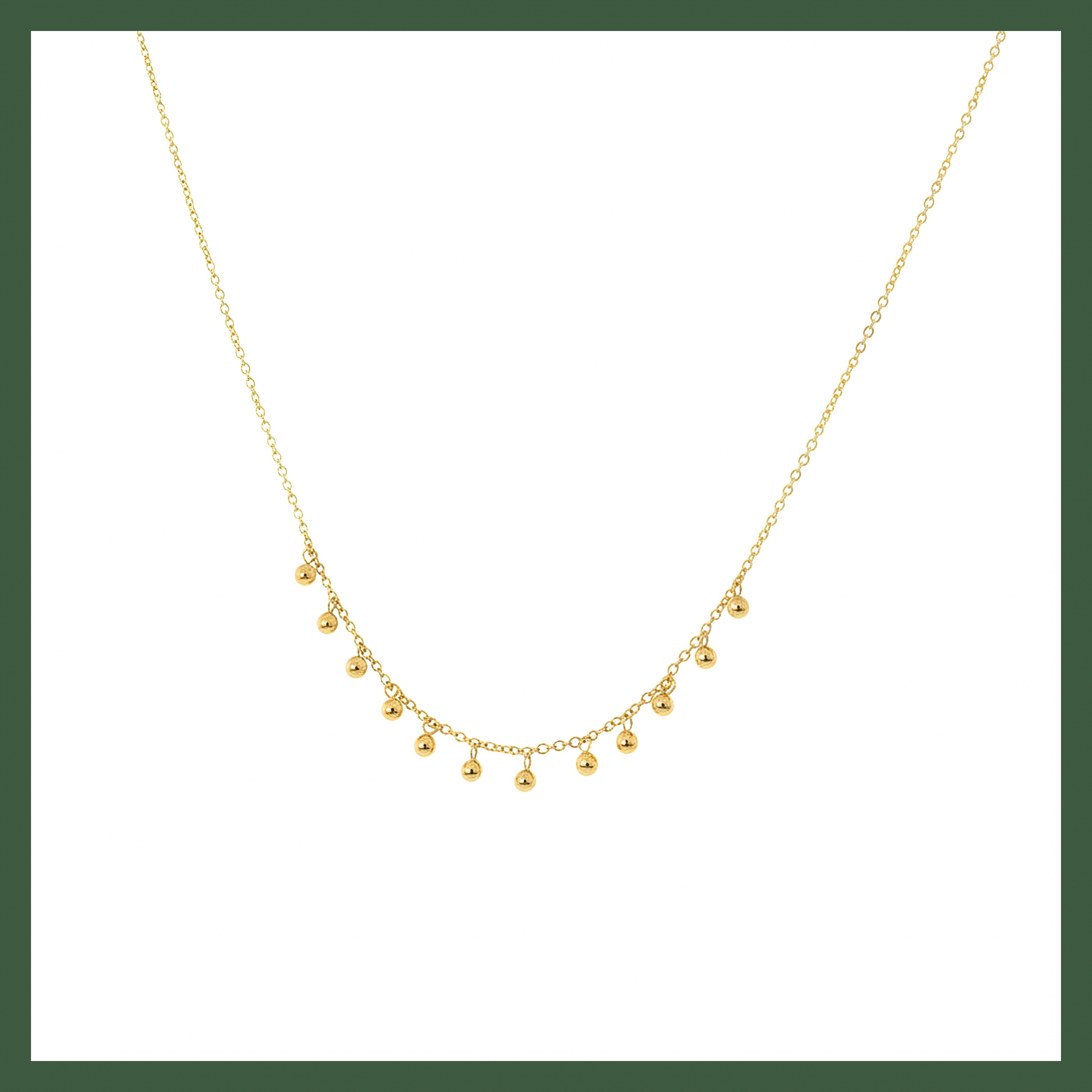 Collier mini perles plaqué or
