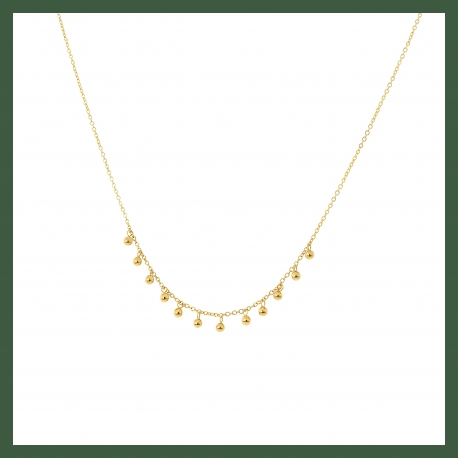 Collier mini perles plaqué or