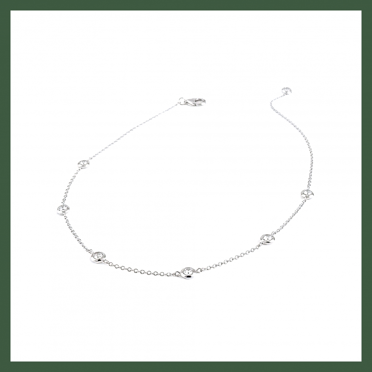 Collier Chaîne Argent Multi Zirconiums Cristal Sertis clos