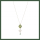 Art paris design boucles d'oreilles pendantes gouttes verte serties clos
