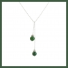 Collier Cravate Argent Perles Malachite