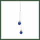 Collier Cravate Argent Perles jade bleu