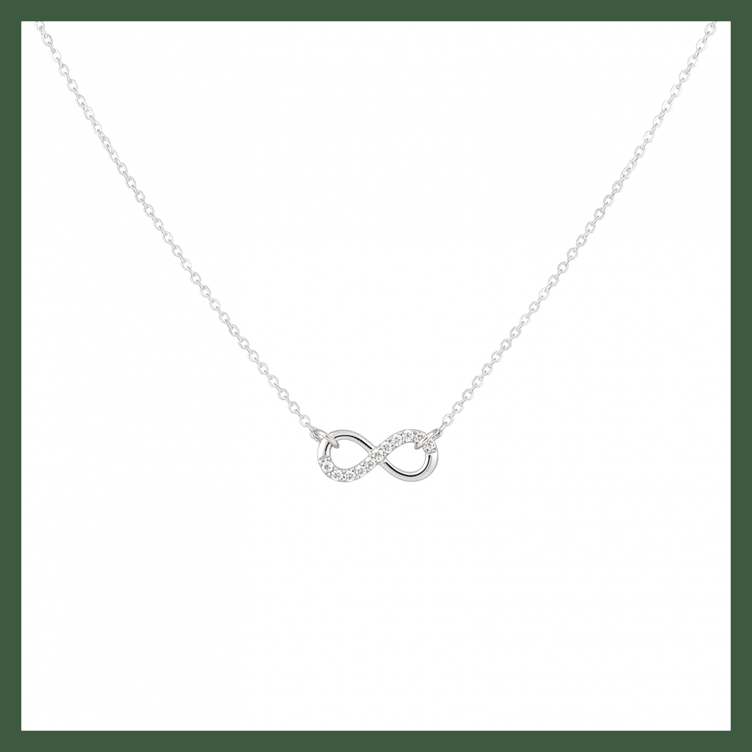 Collier chaîne infini strass argent 925